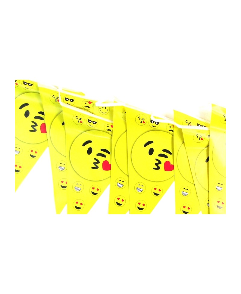 Żółta girlanda trójkątne flagi emoji 3m