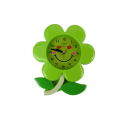 Zielony budzik kwiat  z płynącym mechnizmem