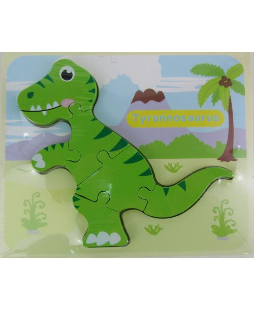 Edukacyjne drewniane PUZZLE dinozaur dla dzieci