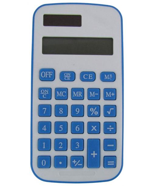 Kalkulator na baterie mały niebieski do szkoły