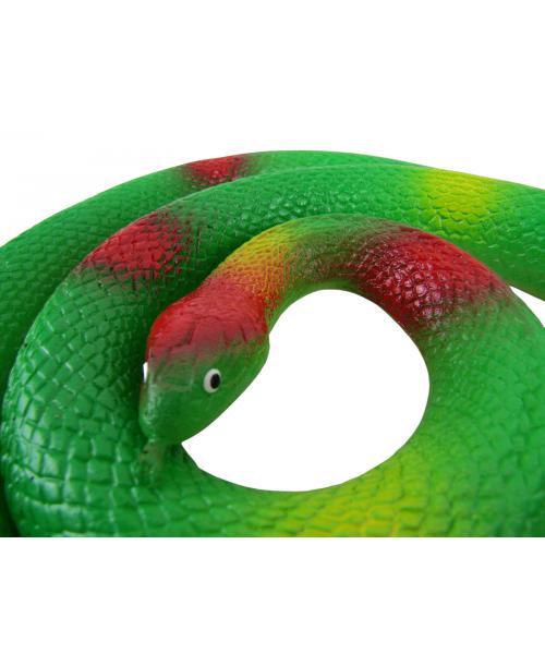 Czerwony rozciągliwy wąż gumowa mamba do zabawy WIELKI XXL
